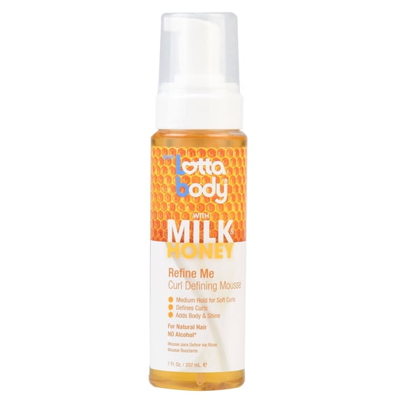 Lottabody Refine Me Curl Defining Hair Mousse, Milk and Honey, 7 Oz