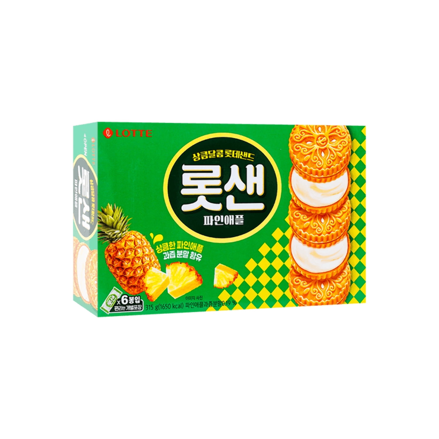 Lotte Pineapple Sandwich Cookie 315g - Ideal Breakroom Snack
