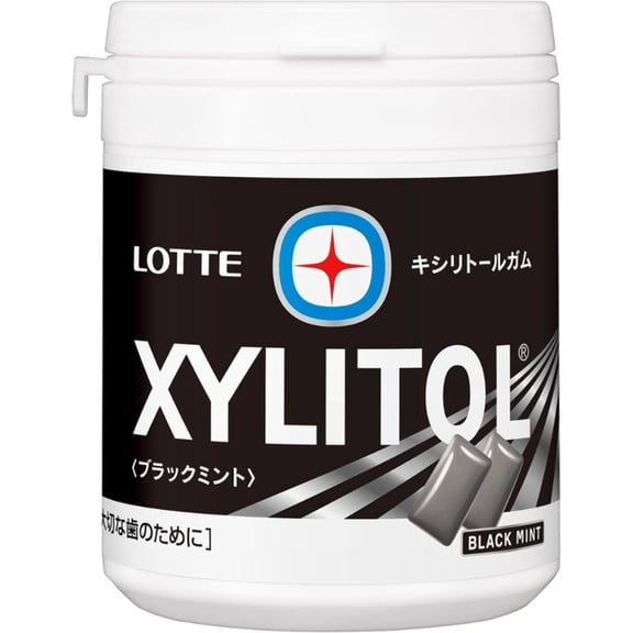 Lotte Xylitol Gum Black Mint Bottle Type 133g Made in JAPAN - Tokyo Sakura Mall