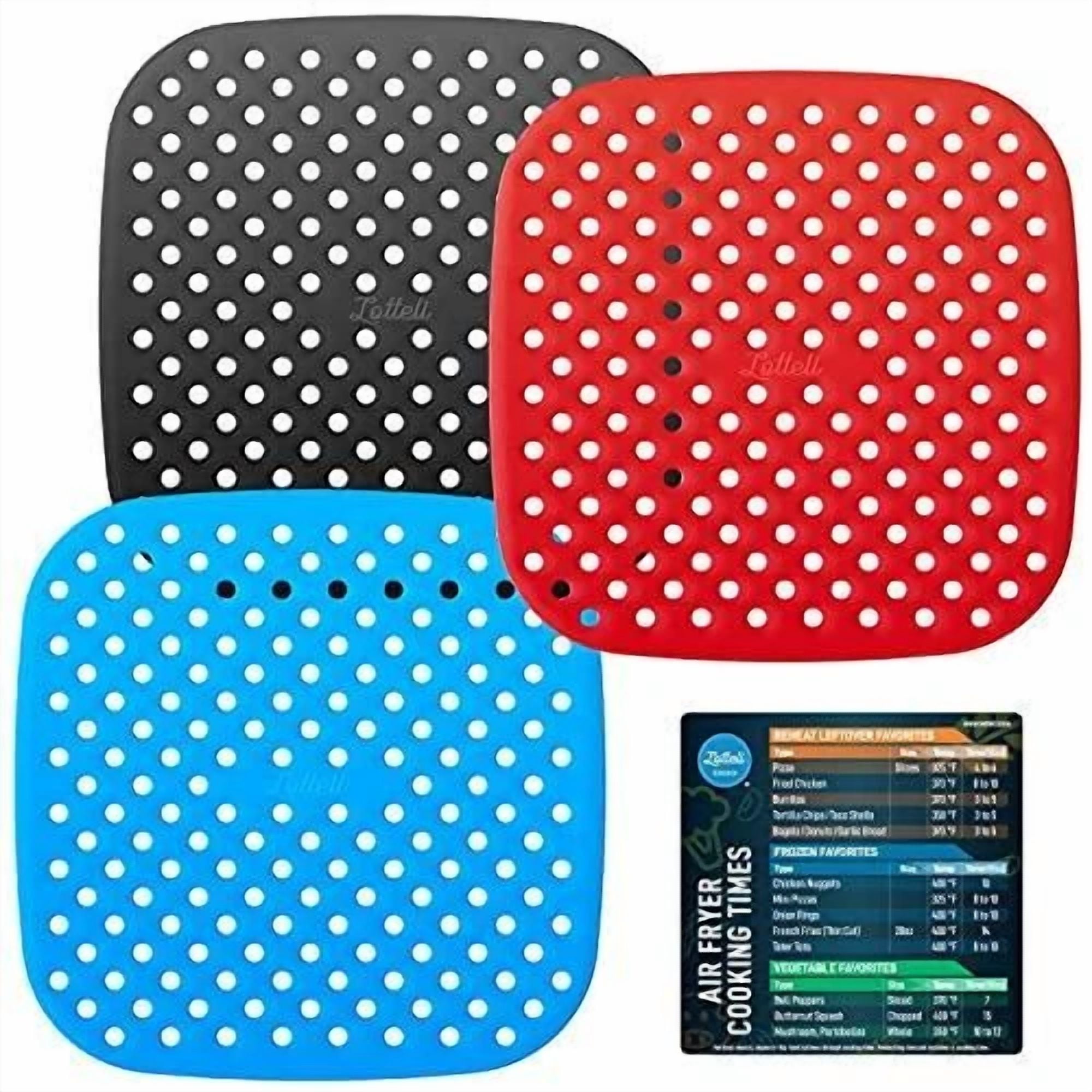 Lotteli Kitchen Reusable Silicone Air Fryer Liners 3 Pack With Air Fryer