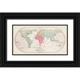 thumbnail image 1 of Lotter, Mathieu Albert 18x11 Black Ornate Wood Framed with Double Matting Museum Art Print Titled - World Map or General Map of the Universe, 1 of 4