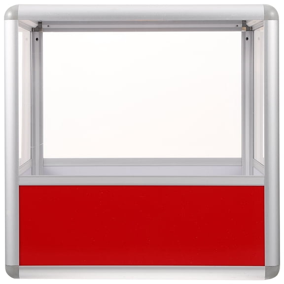 FONDOTIN Red Transparent Raffle Box with Slot, Aluminum Alloy Game Container for Drawings and Events, 1 Piece