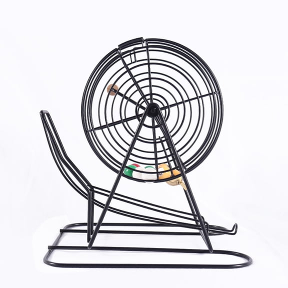 Lottery Drawing Machine, Lottery Machine Bingo Cage, Metal Raffle Drum Spin Machine, Bingo Lottery Party Lucky Draw Fundraiser for Lottery, Promotional, 29*27cm, (80 Balls)