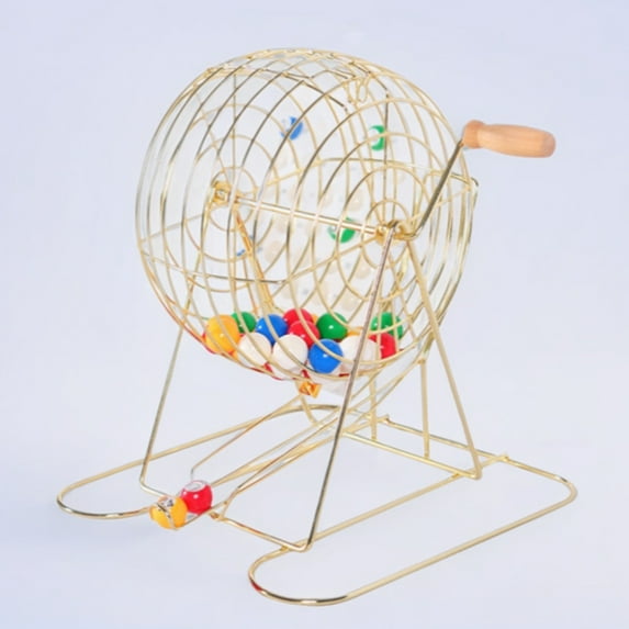 Lottery Drawing Machine, Lottery Machine Bingo Cage, Metal Raffle Drum Spin Machine, Bingo Lottery Party Lucky Draw Fundraiser for Lottery, Promotional, 29*27cm, (80 Balls)