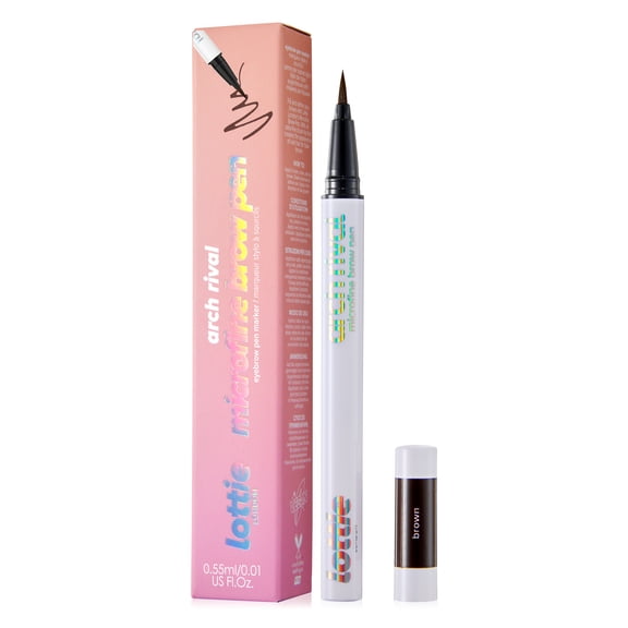 Lottie London Arch Rival Microfine Brow Pen, Brown, 0.01 fl oz