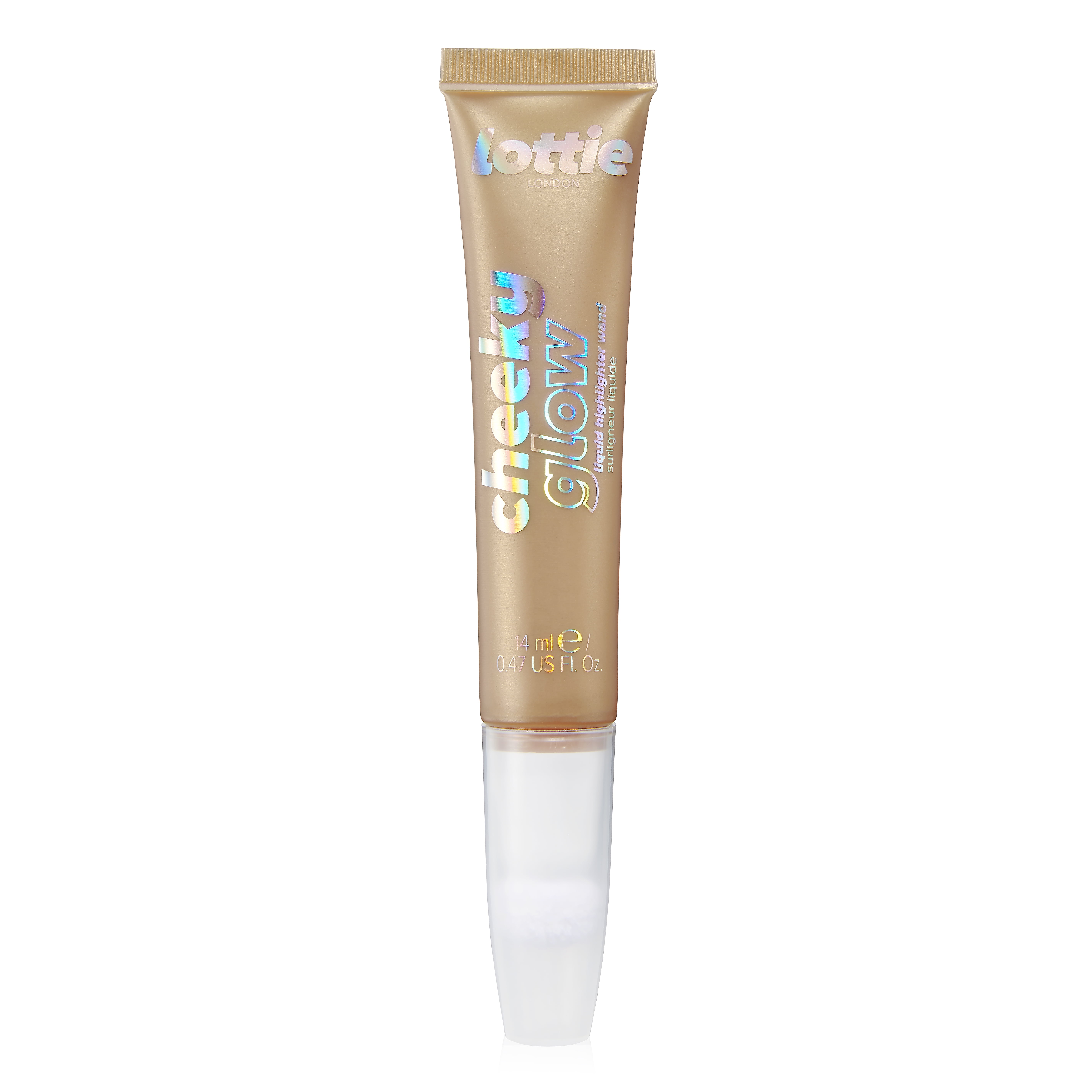 Lottie London Cheeky Glow Liquid Highlighter Blush Wand, Champagne Drip