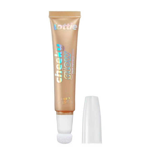 Lottie London Cheeky Glow Liquid Highlighter Wand, Champagne Drip, All Skin Tones, 0.47 fl oz