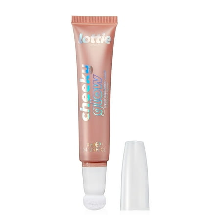 Lottie London Cheeky Glow Liquid Highlighter Wand, Peach Bellini, All Skin Tones, 0.47 fl oz