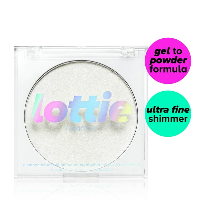 Lottie London Diamond Bounce Highlighter, 100 Vegan, Silver
