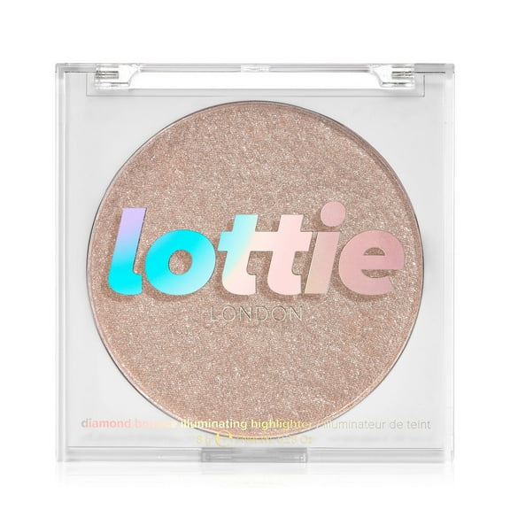 Lottie London Diamond Bounce in Rose Champagne, Ultra-Fine Gel-Powder Highlighter, New Shade, 0.28 oz