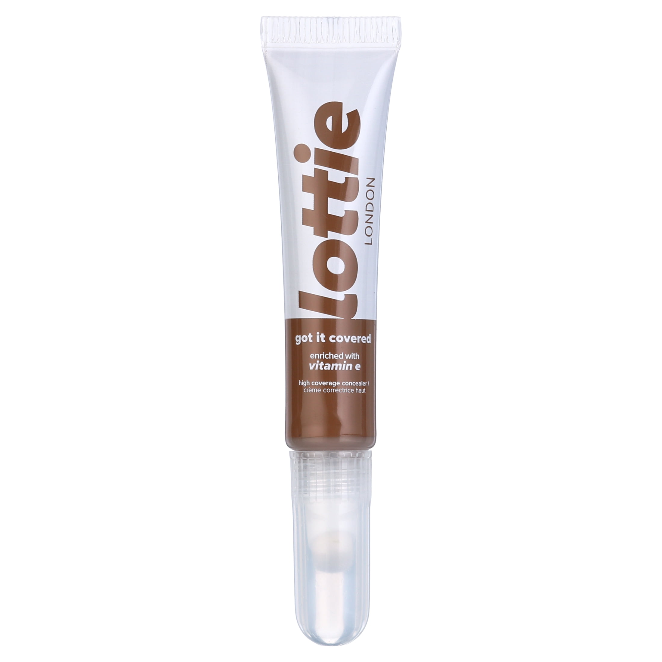 Lottie London Got It Covered, Sponge Applicator Liquid Concealer, Pecan, 0.27 fl oz