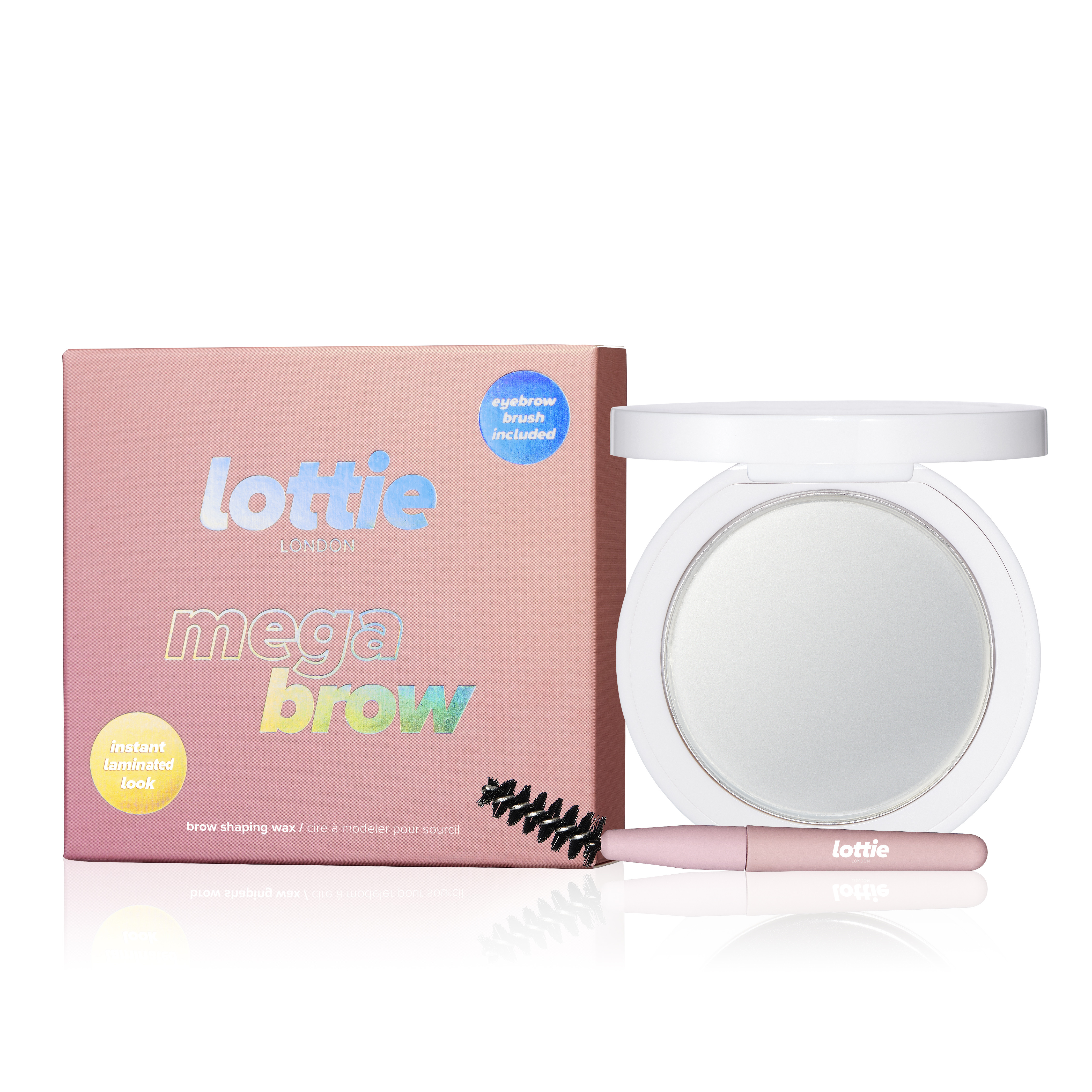 Lottie London Mega Brow Wax & Brush Set, Clear - image 1 of 9