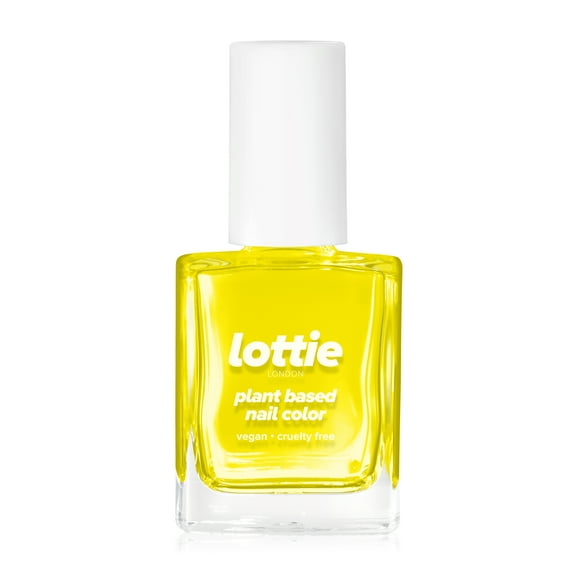 Lottie London Plant Based Gel Effect Nail Polish I'm a Savage, Neon Yellow, All Free, 0.33 fl oz