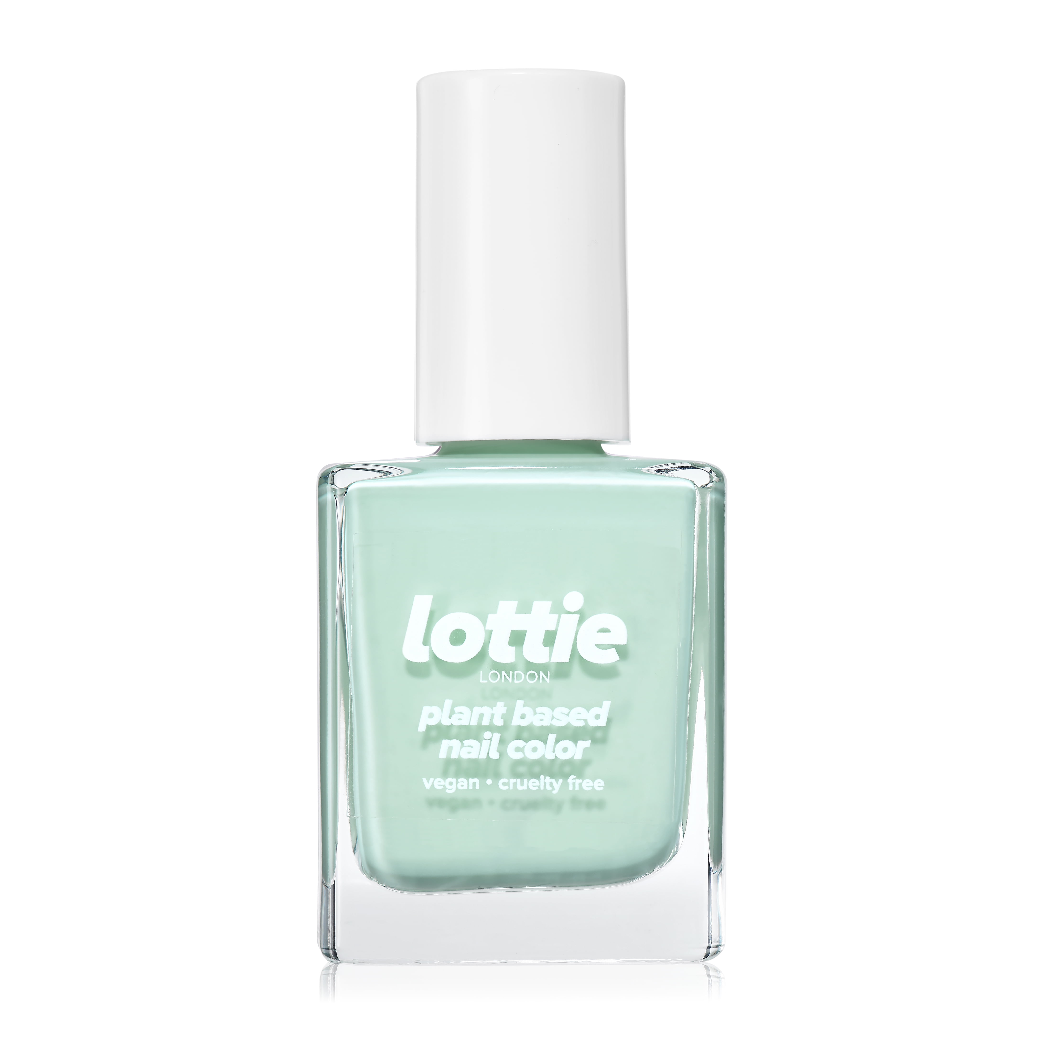 Lottie London Plant Based Gel Effect Nail Polish Iconic, All Free, Pastel Green, 0.33 fl oz Bottle