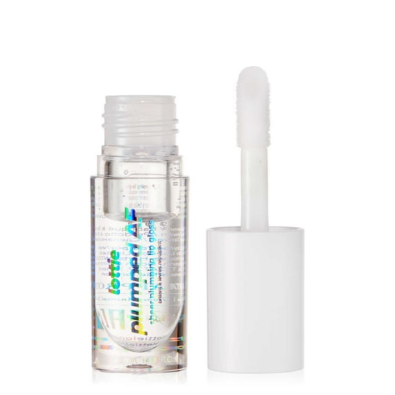 Lottie London Plumped AF, Sheer Plumping Lip Gloss, Clear, 0.14 fl oz