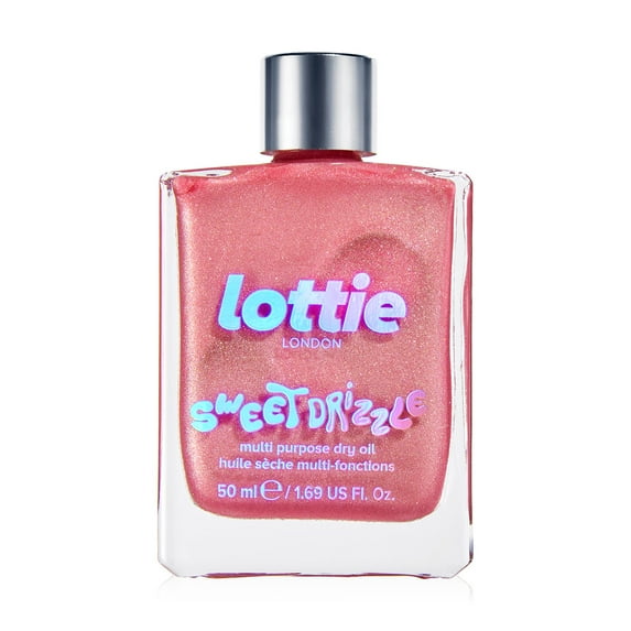 Lottie London Sweet Drizzle, Pink Shimmer Illuminating Body Oil, 1.69 fl oz
