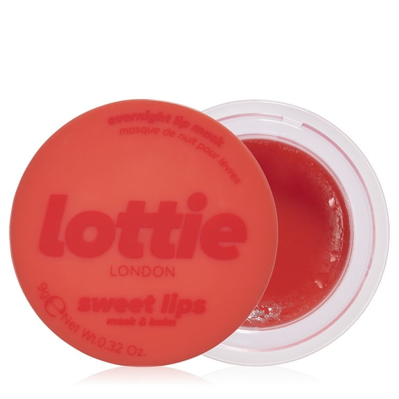 Lottie London Sweet Lips Overnight Lip Mask & Balm, Cherry, 0.32 oz