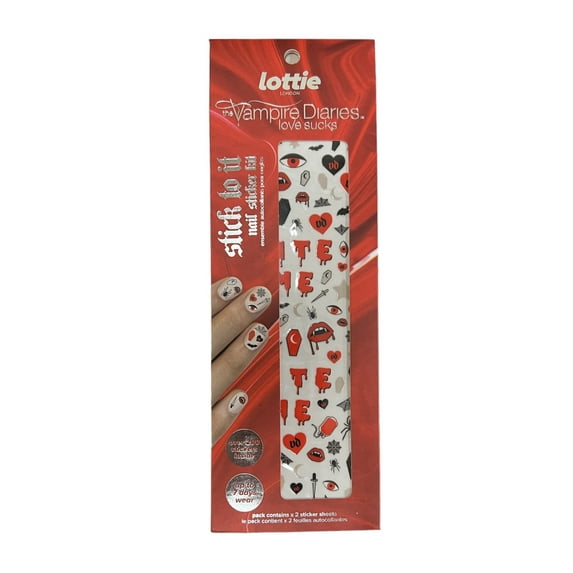 Lottie London The vampire Diaries love sucks Stick To It, Nail Sticker Kit, 200+pieces