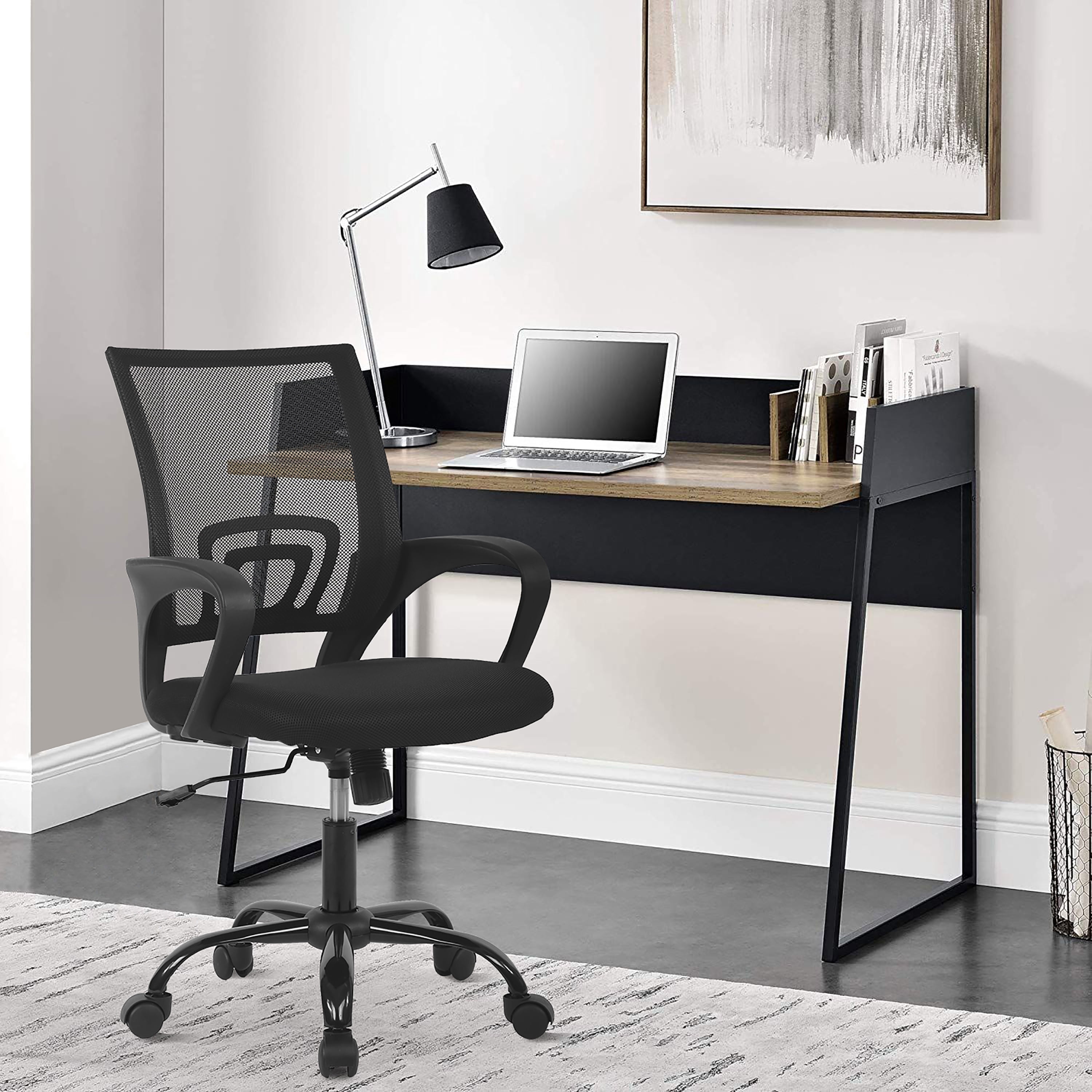 Lotto Breathable Ergonomic Black Mesh Swivel Office Chair with Lumbar Support