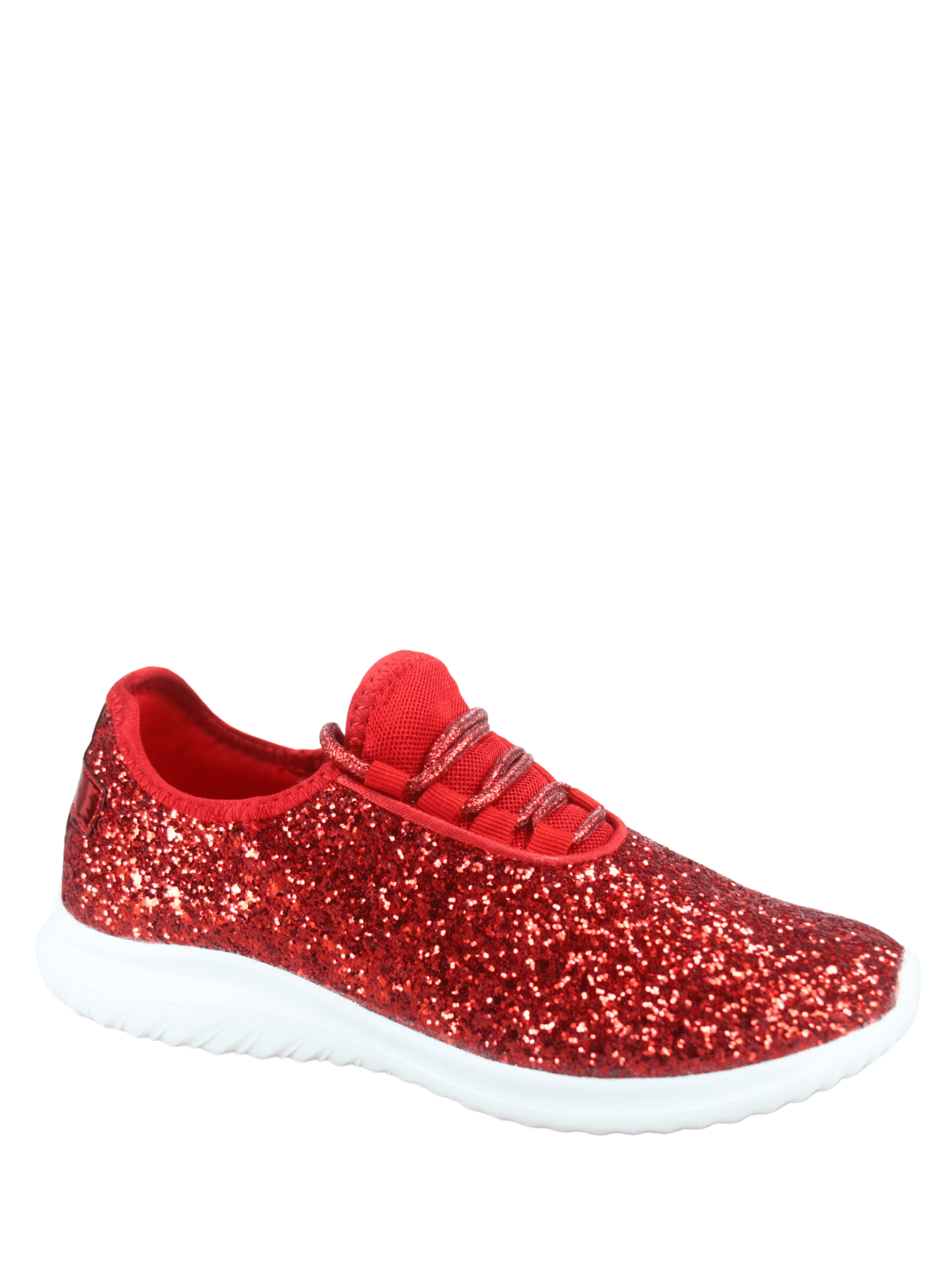 Lotus 08 Women s Fashion Sparkle Glitter Comfort Light Weight Slip On Flat Sneaker Shoes Red 8.5