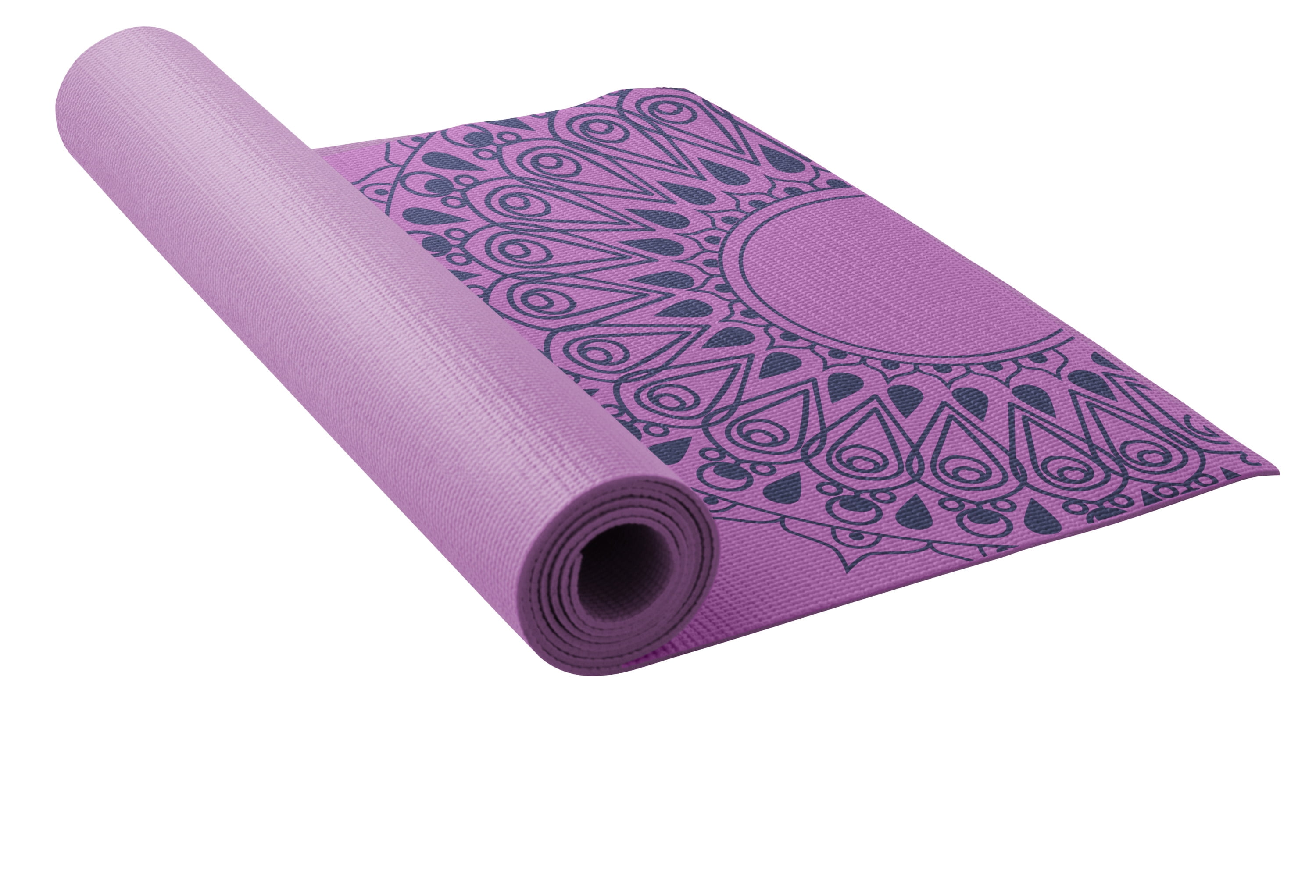 Lotus 3mm PVC Yoga Mat with Non-Slip Surface, Blue Chain Print 