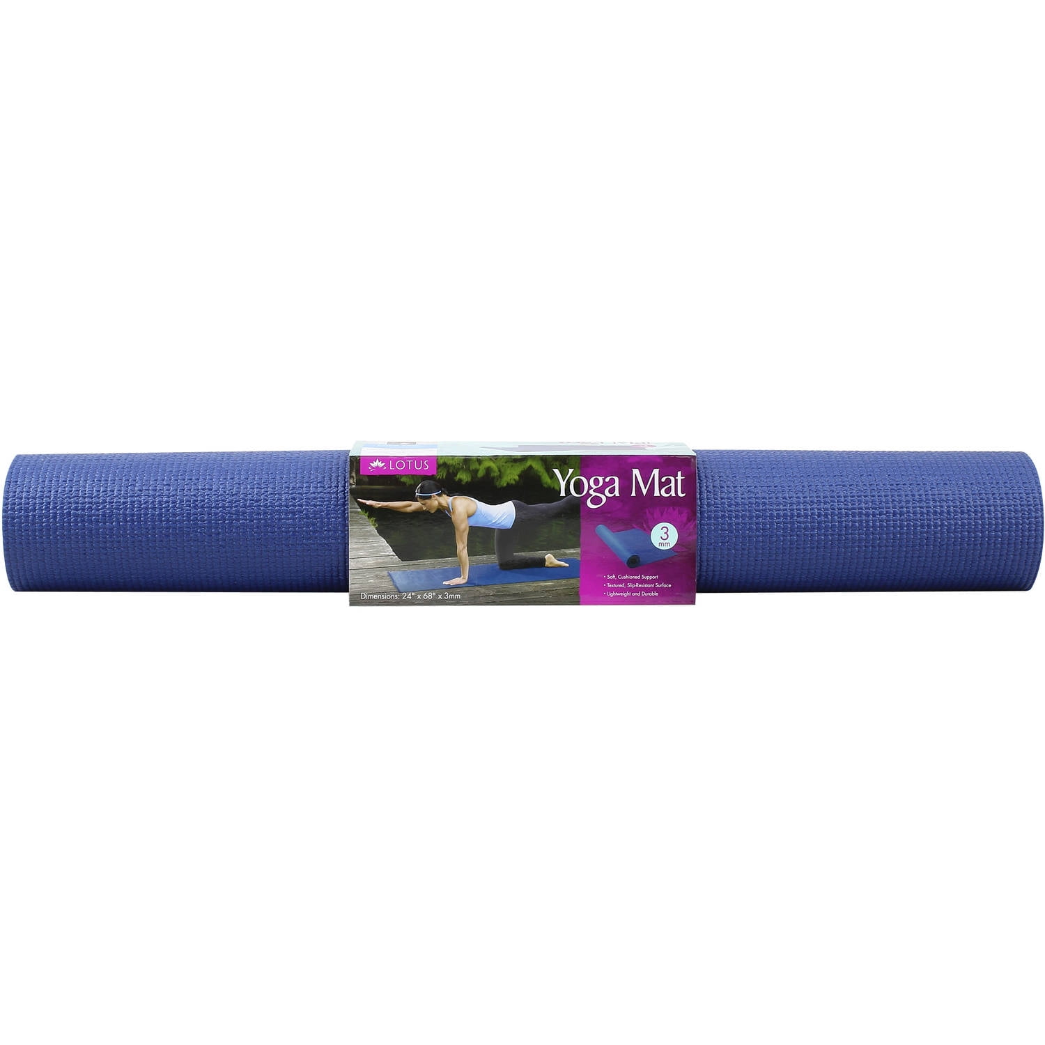 Lotus 3mm Yoga Mat, Blue