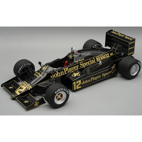 Lotus 94T #12 "John Player Special Team Lotus" 3rd Place F1 "European GP" (1983) with Case 1/18 Model Car by Tecnomodel