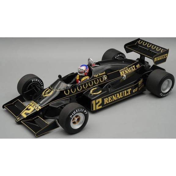 Lotus 94T #12 "John Player Special Team Lotus" F1 "British GP" (1983) with Display Case and Figure 1/18 Model Car by Tecnomodel