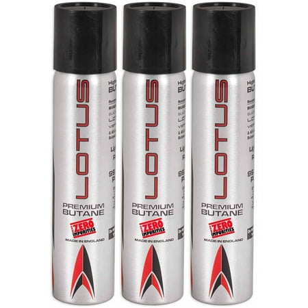 Lotus 99.99% Pure 90 ml Butane Lighter Fuel Gas Refill 3 - Pack