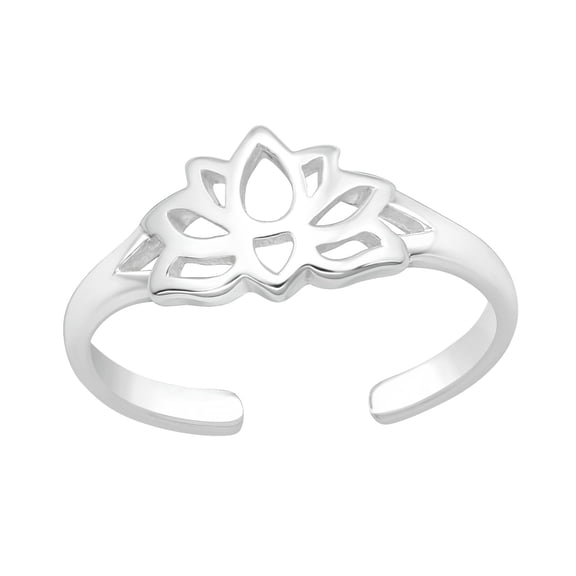 Lotus Adjustable 925 Sterling Silver Toe Ring