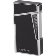 Lotus Apollo Cigar Lighter with Double Wind-Resistant Torch Flames, All Metal Housing, Integrated Cigar Punch, Large Flame Adjuster