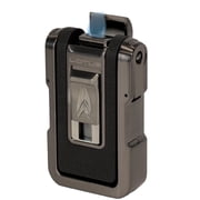 Lotus Axis Flat Flame Torch Lighter with Fold Out Cigar Stand - Black & Gunmetal
