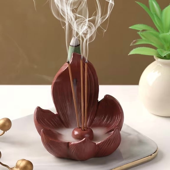Lotus Backflow Incense Burner Resin Aromatherapy Diffuser