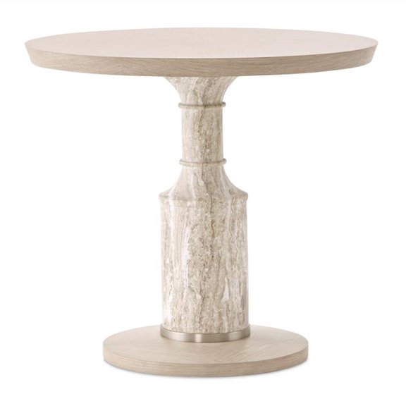 Lotus Bay 40" Round Bar-Height Gathering Table - Sand
