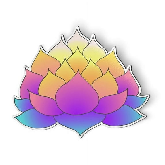Lotus Beautiful Color Ombre Zen Yoga - 5" Magnet for Car Locker Refrigerator