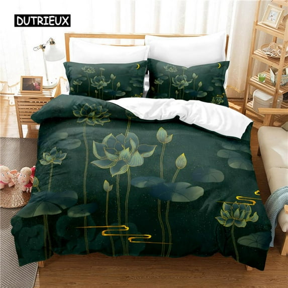 Lotus Bedding Set Duvet Cover Set 3d Bedding Digital Printing Bed Linen Size Bedding Set Fashion De
