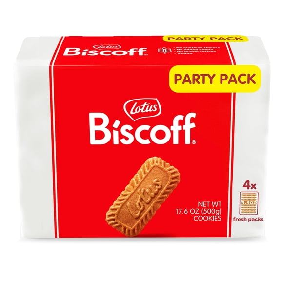 Lotus Biscoff Cookies, 17.6oz, 4 Freshpacks of 16 Cookies