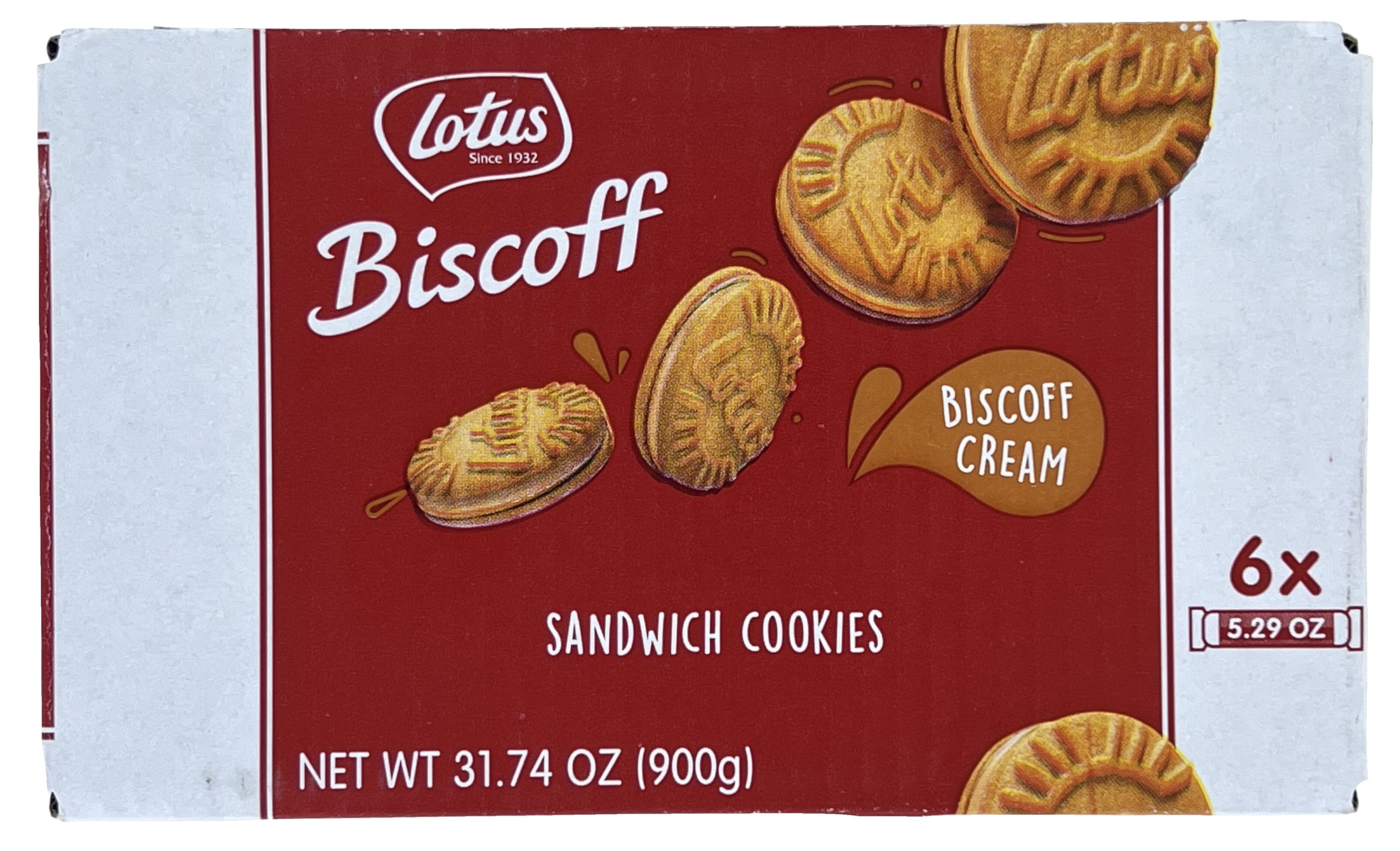 Lotus Biscoff Sugar Biscuits Sandwich Cookies, 31.74 Ounce (90