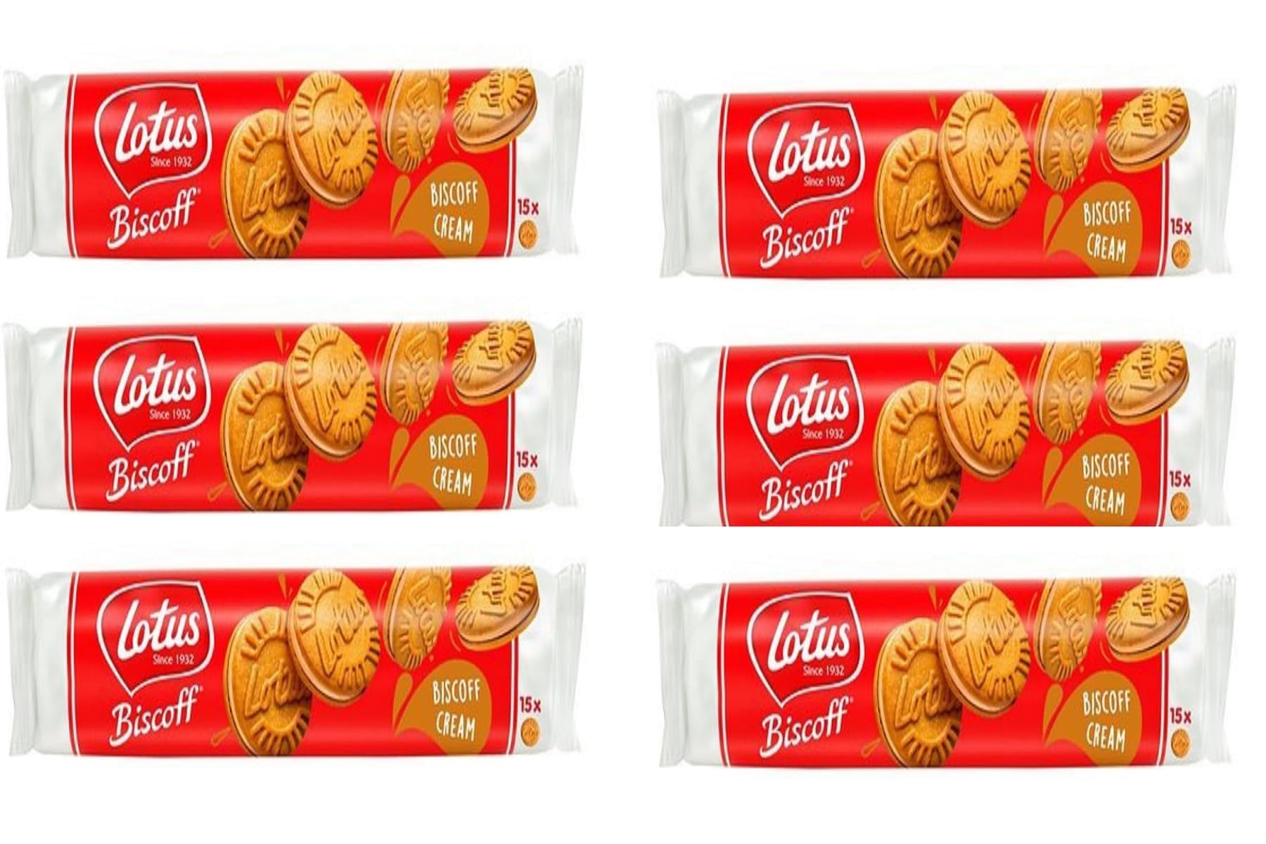 Lotus Biscoff Sandwich Cookies, RE32 Biscoff Cream, 15 Cookies per pack ...