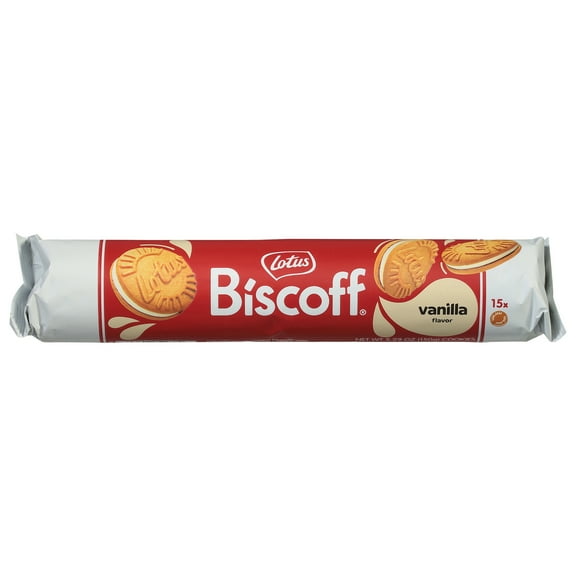 Lotus Biscoff Sandwich Cookies, Vanilla Cream, 15 Cookies per pack, 5.29 Ounce (Pack of 9)
