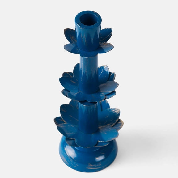 Lotus Bloom Metal Taper Large Candleholder