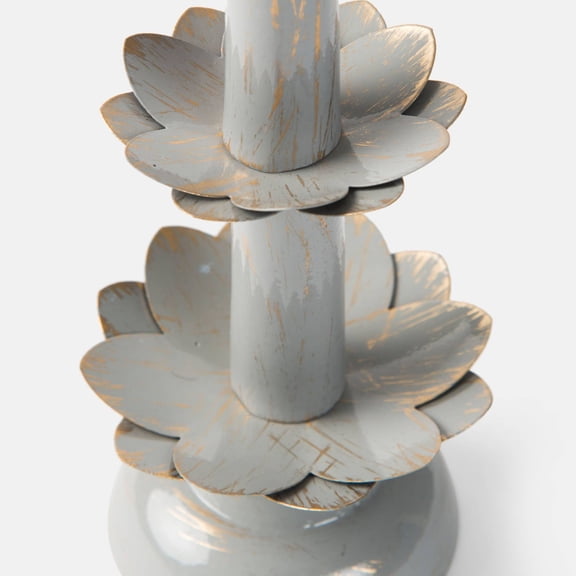 Lotus Bloom Metal Taper Large Candleholder
