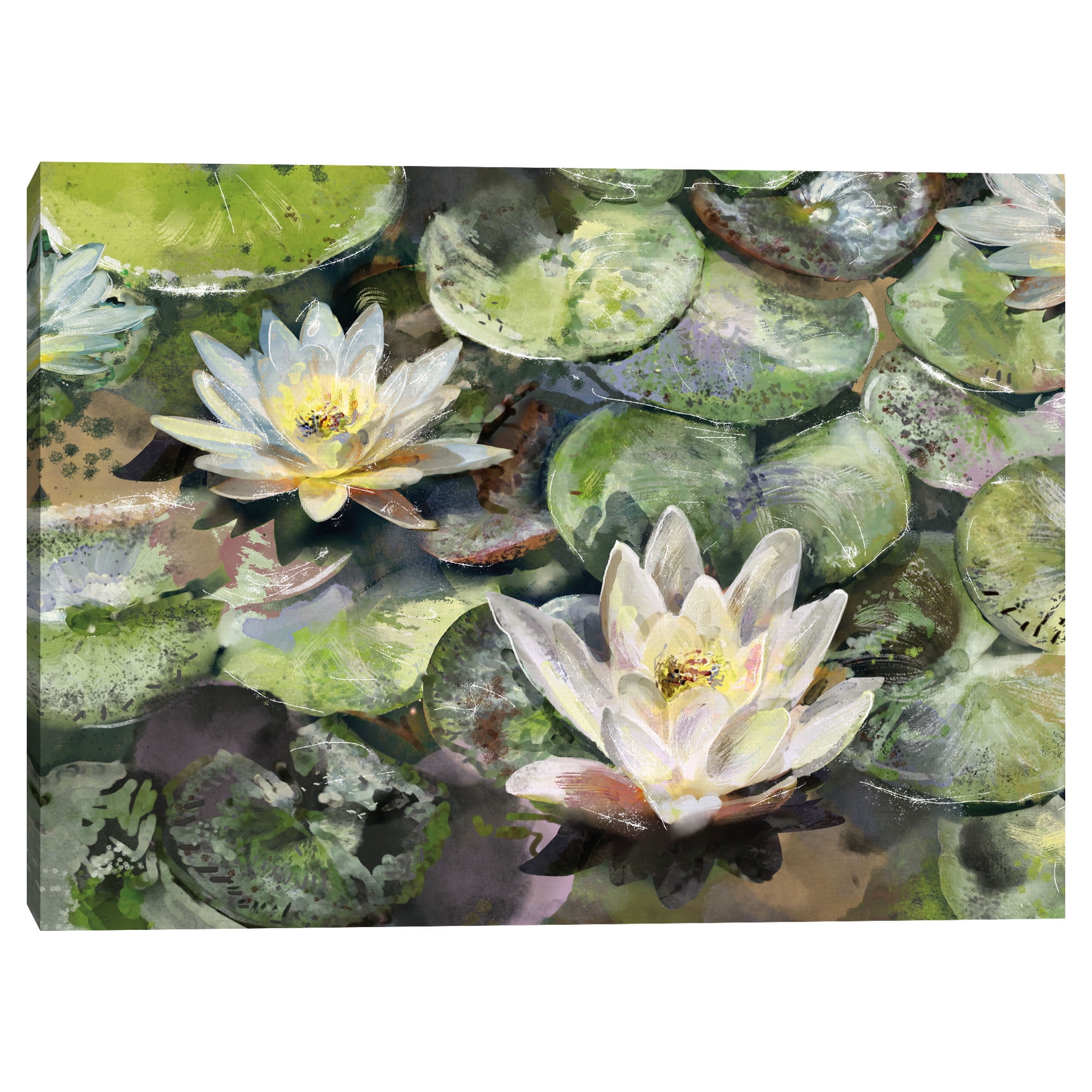 Lotus Blossoms by Studio Arts Canvas Art Print, 1.5" x 40"