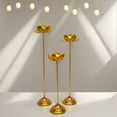 thumbnail image 1 of Kreative Art's Lotus 1 Candle Stand Set of 3, Gold Leafing, Housewarming Decor, 1 of 5