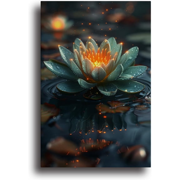 Lotus Canvas art painting Large Prints, Wall Decoration for Living Room Bedroom Bathroom Home Decor - 8x12 inch Unframed