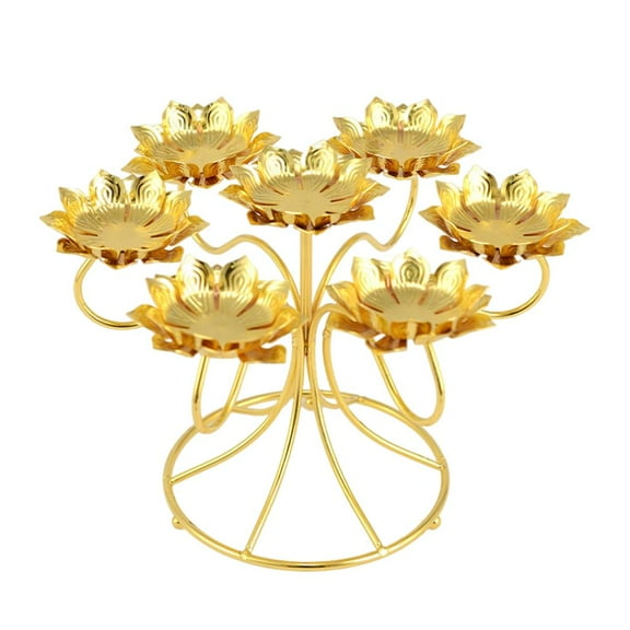 Lotus Carved Stand Rank Ghee Lamp Holder Home Decor Ornaments