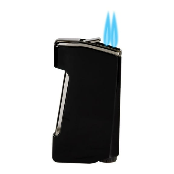 Lotus Chroma Dual Torch Lighter with Punch Cutter - Black