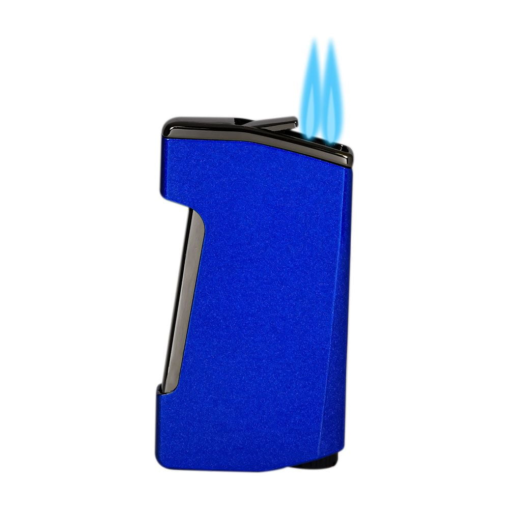 Lotus Chroma Dual Torch Lighter with Punch Cutter - Blue
