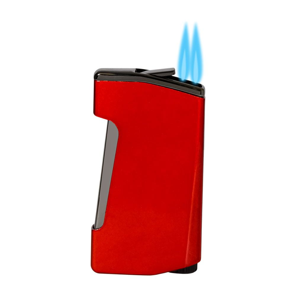 Lotus Chroma Dual Torch Lighter with Punch Cutter - Red