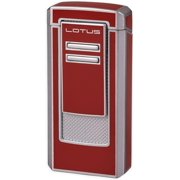 Lotus Commander Cigar Lighter with Triple Pinpoint Wind-Resistant Torch Flames, All Metal Housing, Integrated 9 mm Cigar Punch, Tinted Fuel Level Window